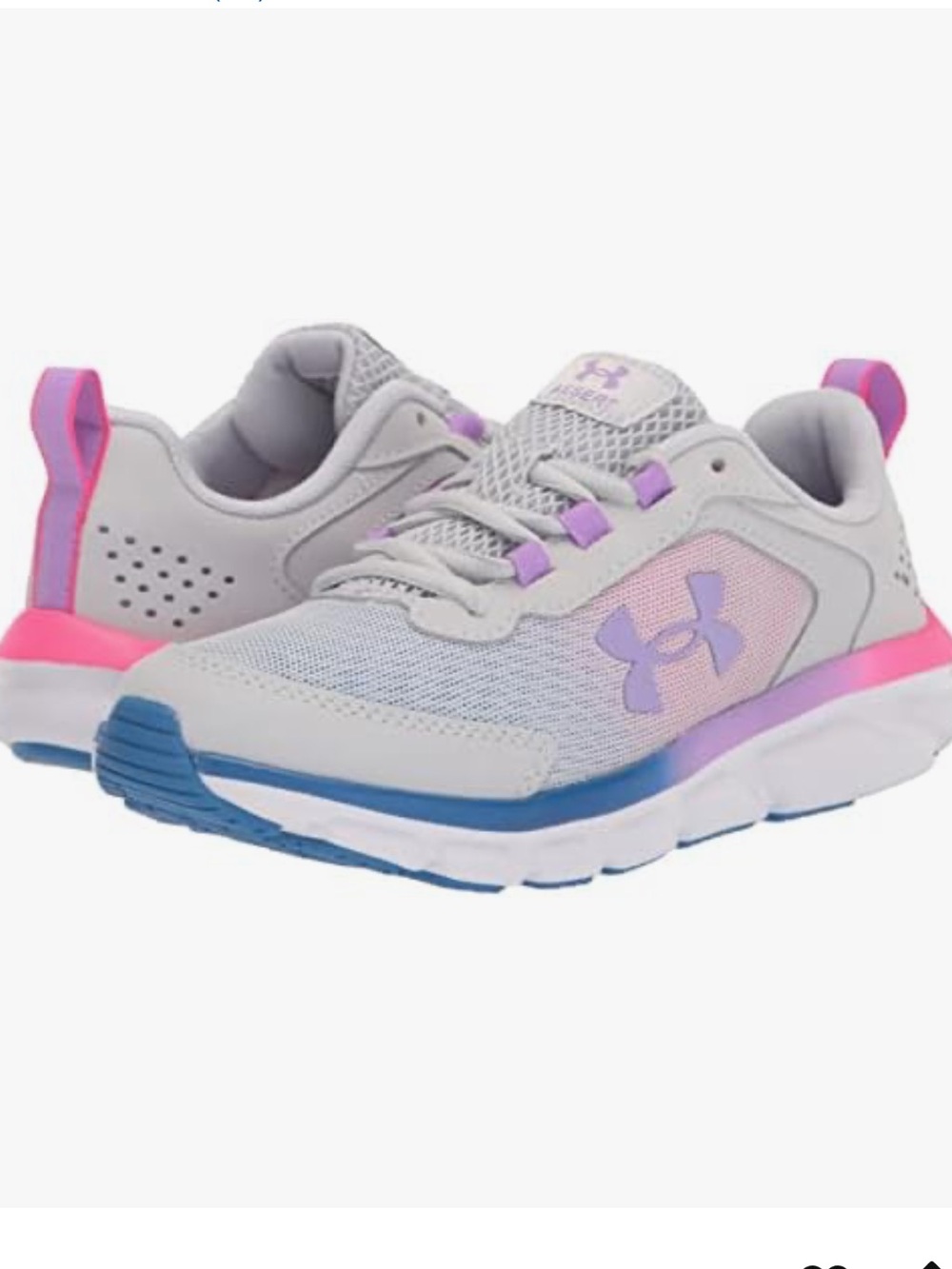 Under Armour Girls Grade School Assert 9 Sneaker Halo Gray